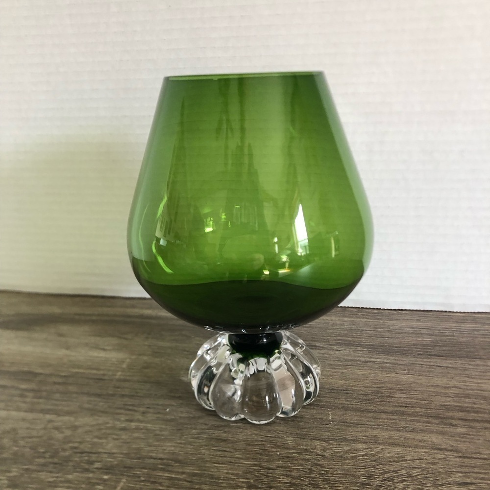 Vtg Swedish Brandy Glass Balloon Vase